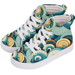 Wave Waves Ocean Sea Abstract Whimsical Kids  Hi-top Skate Sneakers