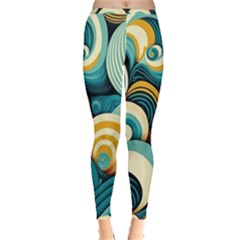 Wave Waves Ocean Sea Abstract Whimsical Inside Out Leggings