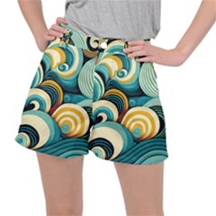 Wave Waves Ocean Sea Abstract Whimsical Women s Ripstop Shorts