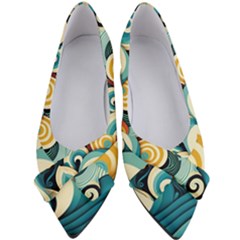 Wave Waves Ocean Sea Abstract Whimsical Women s Bow Heels