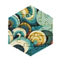 Wave Waves Ocean Sea Abstract Whimsical Wooden Puzzle Hexagon View1