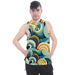 Wave Waves Ocean Sea Abstract Whimsical Men s Sleeveless Hoodie