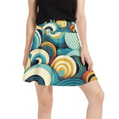 Wave Waves Ocean Sea Abstract Whimsical Waistband Skirt