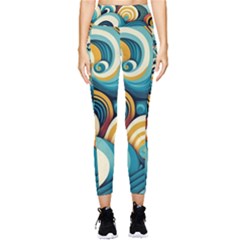 Wave Waves Ocean Sea Abstract Whimsical Pocket Leggings 