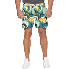 Wave Waves Ocean Sea Abstract Whimsical Men s Runner Shorts