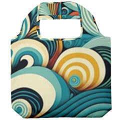 Wave Waves Ocean Sea Abstract Whimsical Foldable Grocery Recycle Bag