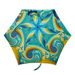 Abstract Waves Ocean Sea Whimsical Mini Folding Umbrellas