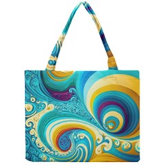 Abstract Waves Ocean Sea Whimsical Mini Tote Bag