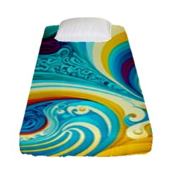 Abstract Waves Ocean Sea Whimsical Fitted Sheet (single Size)