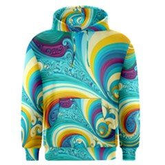 Abstract Waves Ocean Sea Whimsical Men s Core Hoodie by Maspions