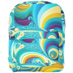 Abstract Waves Ocean Sea Whimsical Full Print Backpack by Maspions