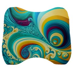 Abstract Waves Ocean Sea Whimsical Velour Head Support Cushion