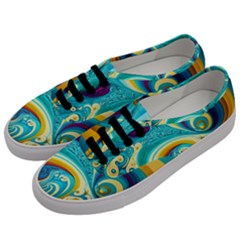 Abstract Waves Ocean Sea Whimsical Men s Classic Low Top Sneakers by Maspions