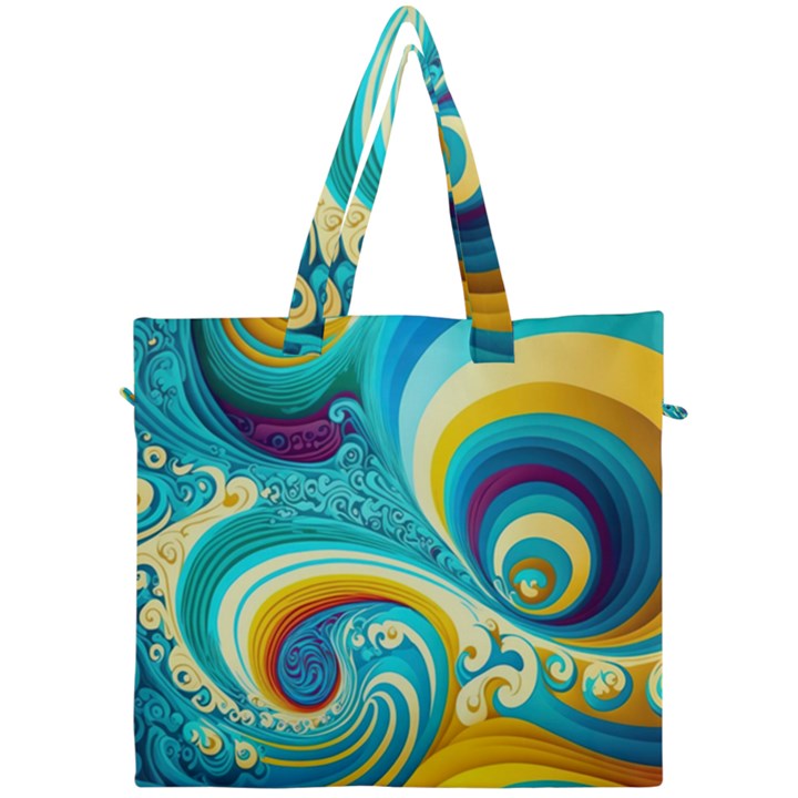 Abstract Waves Ocean Sea Whimsical Canvas Travel Bag