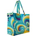 Abstract Waves Ocean Sea Whimsical Canvas Travel Bag View3