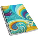 Abstract Waves Ocean Sea Whimsical 5.5  x 8.5  Notebook View1