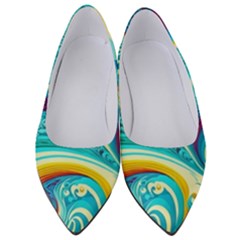 Abstract Waves Ocean Sea Whimsical Women s Low Heels