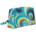 Abstract Waves Ocean Sea Whimsical Wristlet Pouch Bag (Large) View1