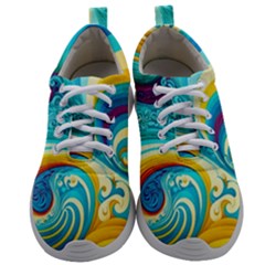 Abstract Waves Ocean Sea Whimsical Mens Athletic Shoes