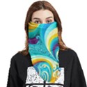 Abstract Waves Ocean Sea Whimsical Face Covering Bandana (Triangle) View1