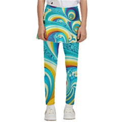 Abstract Waves Ocean Sea Whimsical Kids  Skirted Pants