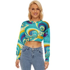 Abstract Waves Ocean Sea Whimsical Lightweight Long Sleeve Sweatshirt by Maspions