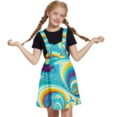 Abstract Waves Ocean Sea Whimsical Kids  Apron Dress