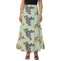 Berries Flowers Pattern Print Tiered Ruffle Maxi Skirt View1