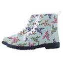 Berries Flowers Pattern Print Women s High-Top Canvas Sneakers View2