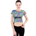 Sktechy Style Guitar Drawing Motif Colorful Random Pattern Wb Crew Neck Crop Top View1