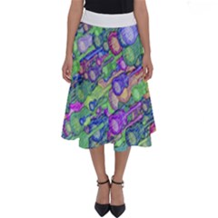 Sktechy Style Guitar Drawing Motif Colorful Random Pattern Wb Perfect Length Midi Skirt by dflcprintsclothing