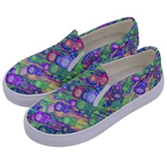 Sktechy Style Guitar Drawing Motif Colorful Random Pattern Wb Kids  Canvas Slip Ons by dflcprintsclothing