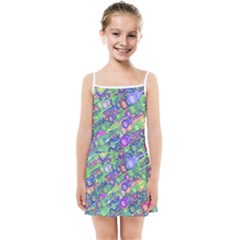 Sktechy Style Guitar Drawing Motif Colorful Random Pattern Wb Kids  Summer Sun Dress by dflcprintsclothing