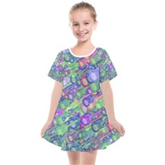 Sktechy Style Guitar Drawing Motif Colorful Random Pattern Wb Kids  Smock Dress by dflcprintsclothing