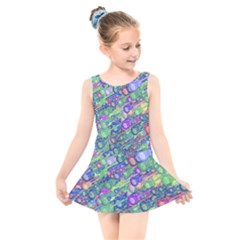 Sktechy Style Guitar Drawing Motif Colorful Random Pattern Wb Kids  Skater Dress Swimsuit by dflcprintsclothing