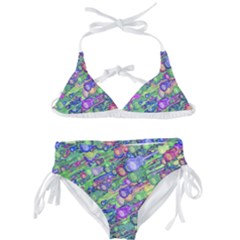 Sktechy Style Guitar Drawing Motif Colorful Random Pattern Wb Kids  Classic Bikini Set by dflcprintsclothing