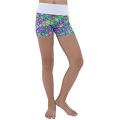 Sktechy Style Guitar Drawing Motif Colorful Random Pattern Wb Kids  Lightweight Velour Yoga Shorts by dflcprintsclothing