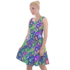 Sktechy Style Guitar Drawing Motif Colorful Random Pattern Wb Knee Length Skater Dress by dflcprintsclothing