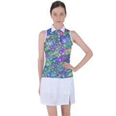 Sktechy Style Guitar Drawing Motif Colorful Random Pattern Wb Women s Sleeveless Polo T-shirt by dflcprintsclothing