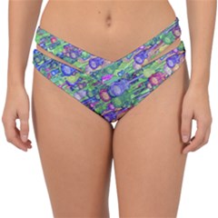 Sktechy Style Guitar Drawing Motif Colorful Random Pattern Wb Double Strap Halter Bikini Bottoms by dflcprintsclothing