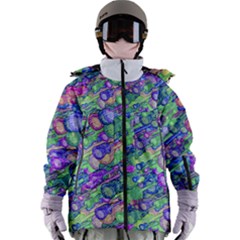 Sktechy Style Guitar Drawing Motif Colorful Random Pattern Wb Women s Zip Ski And Snowboard Waterproof Breathable Jacket by dflcprintsclothing