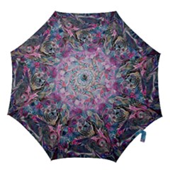 Pink Swirls Blend  Hook Handle Umbrellas (medium) by kaleidomarblingart