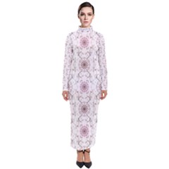 Pattern Texture Design Decorative Turtleneck Maxi Dress