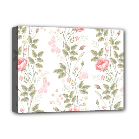 Flowers Roses Pattern Nature Bloom Deluxe Canvas 16  X 12  (stretched)  by Grandong