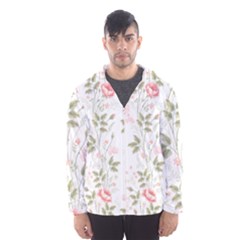 Flowers Roses Pattern Nature Bloom Men s Hooded Windbreaker