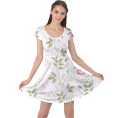 Flowers Roses Pattern Nature Bloom Cap Sleeve Dress by Grandong