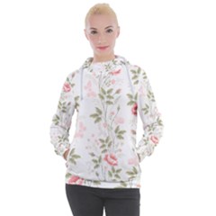 Flowers Roses Pattern Nature Bloom Women s Hooded Pullover by Grandong