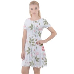 Flowers Roses Pattern Nature Bloom Cap Sleeve Velour Dress  by Grandong