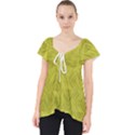 Stylized Botanic Print Lace Front Dolly Top View1