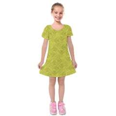 Stylized Botanic Print Kids  Short Sleeve Velvet Dress by dflcprintsclothing